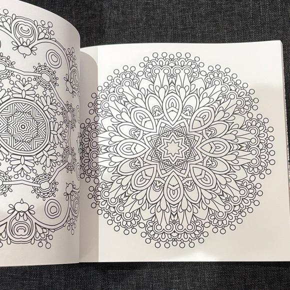 Mandala Meditation Coloring Book - Gold and White - Picture 2 of 5